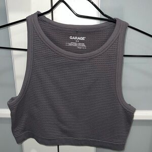 Garage Gray Ribbed Crop Top